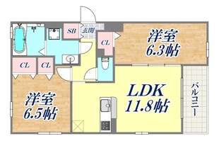 ベルメゾン霞ヶ丘の物件間取画像